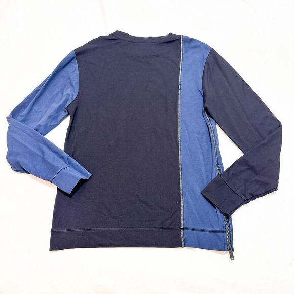 Karl Lagerfeld Men Navy Blue Shirt Assymetrical Design Pockets Size Small EUC - Picture 2 of 5